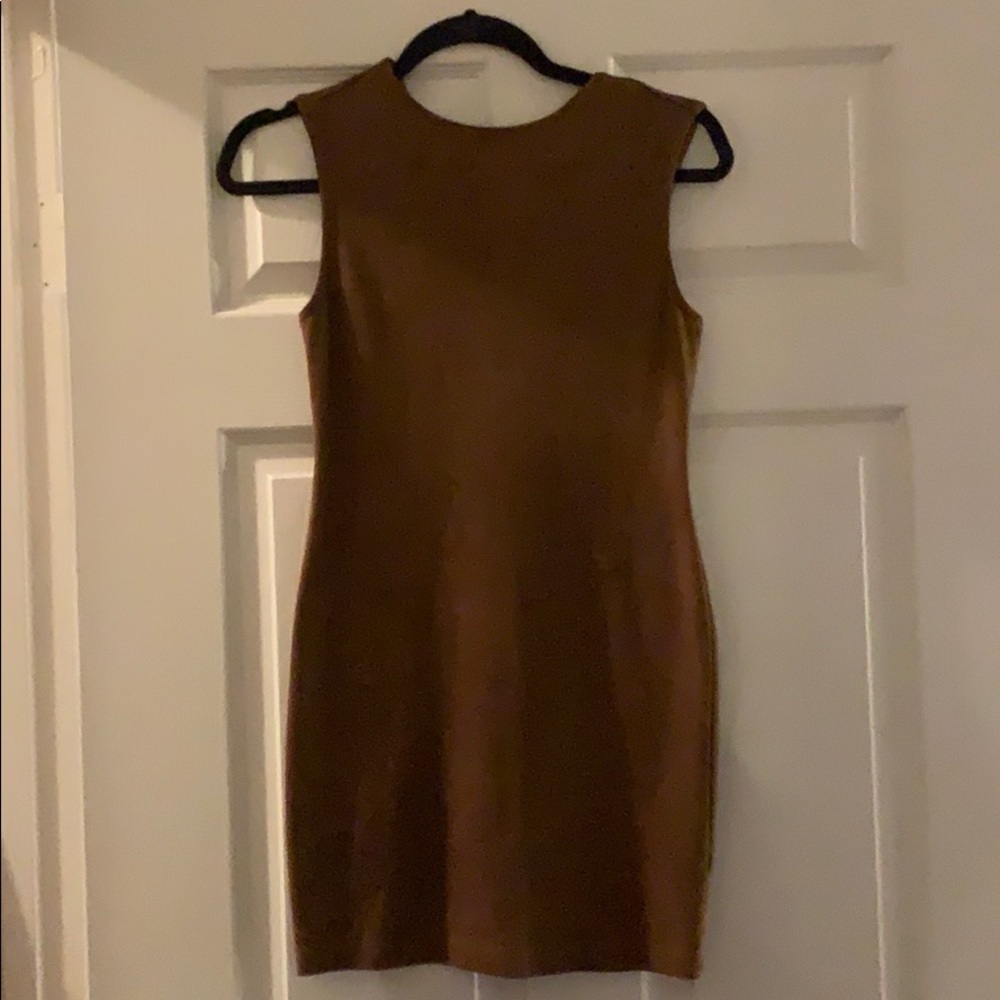 Brown suede dress